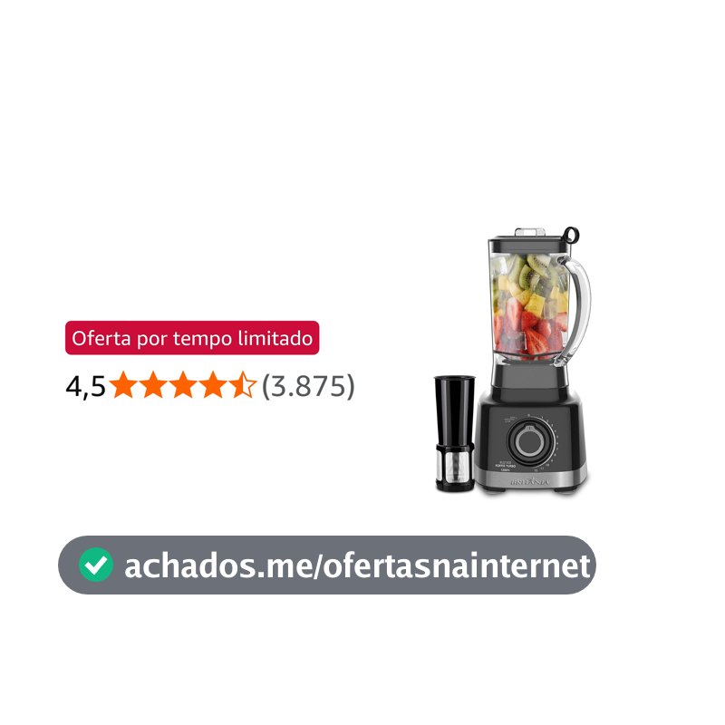 Liquidificador Turbo, Blq1300p, 1400W, 3L, Chumbo, 127v, Britânia