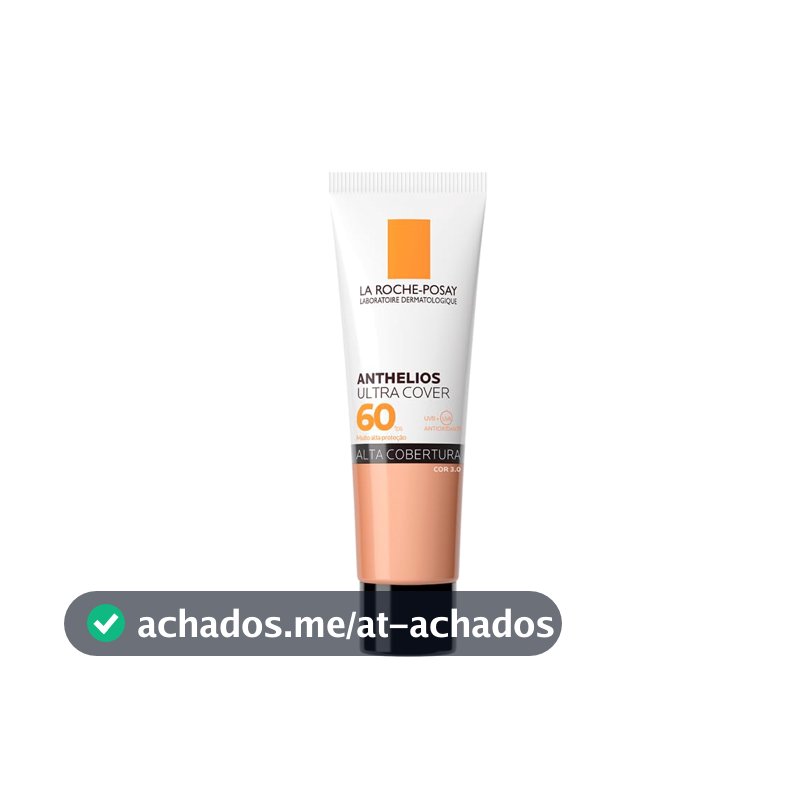 La Roche-Posay, Ultra Cover, Protetor Solar com Cor e Performance de Maquiagem, 12h de cobertura de base em uma única camada, Textura Fluida, Oil free, Toque Seco, FPS60, 30g
