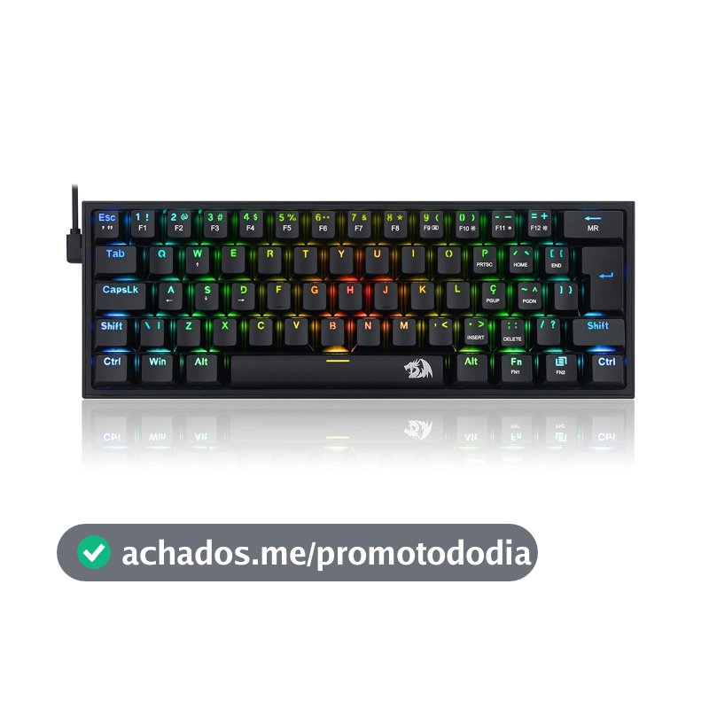 Redragon TECLADO MECANICO GAMER FIZZ RGB PRETO SWITCH AZUL