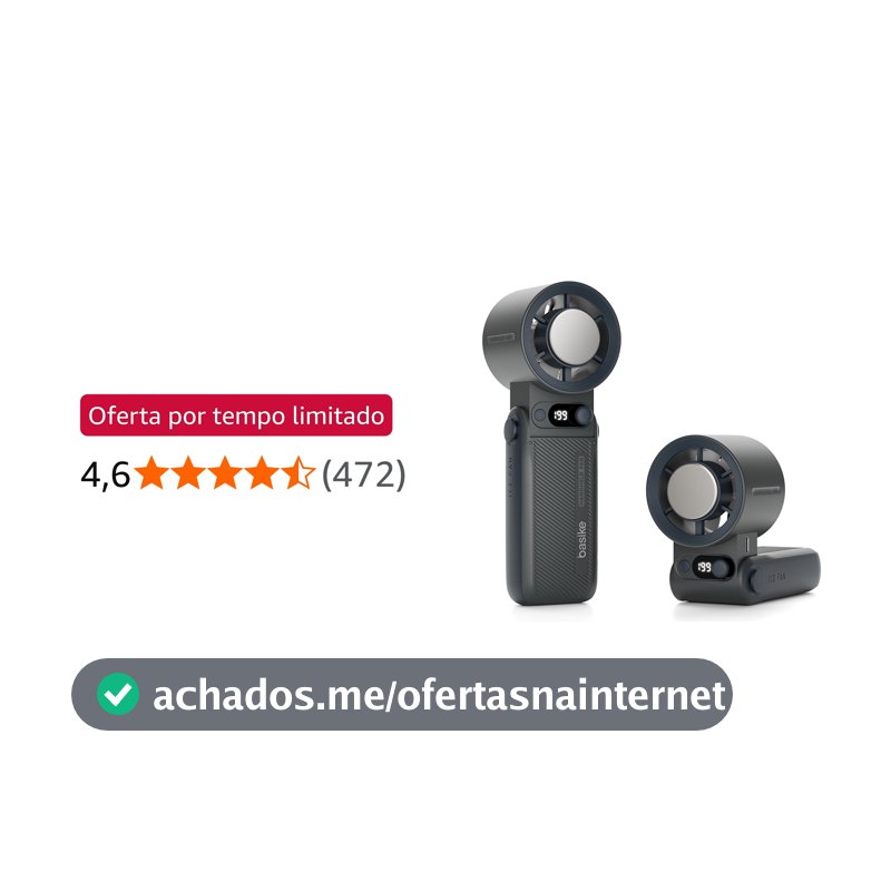 Basike Ventilador Portátil de Mão, Tecnologia Ice-Cooling Instantâneo