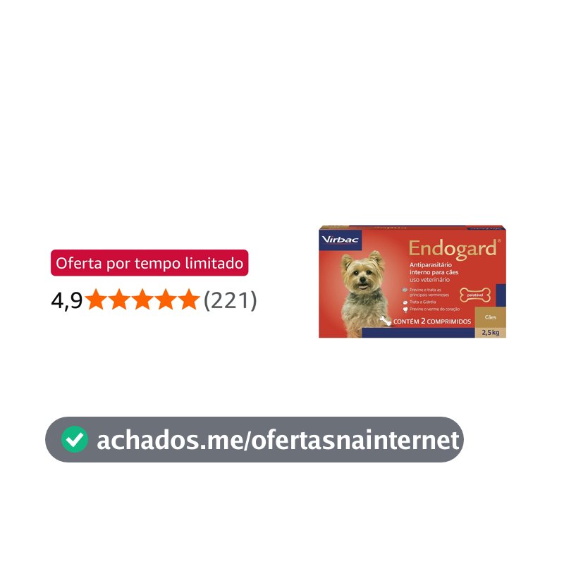 Virbac Endogard Vermífugo para Cães até 2,5 kg com 2 Comprimidos