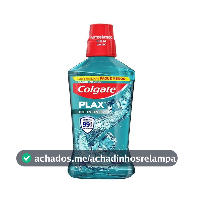 Enxaguante Bucal Colgate Plax Ice Infinity, 500ml