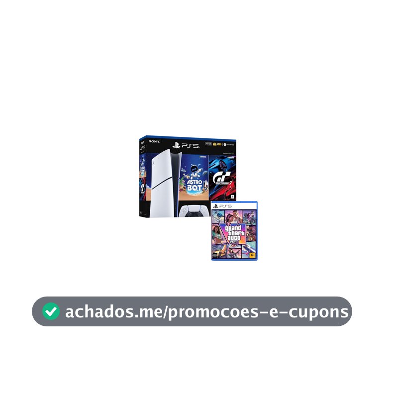 Bundle GTA VI + PlayStation 5 Slim Digital 825 GB Pacote Astro Bot e Gran Turismo 7
