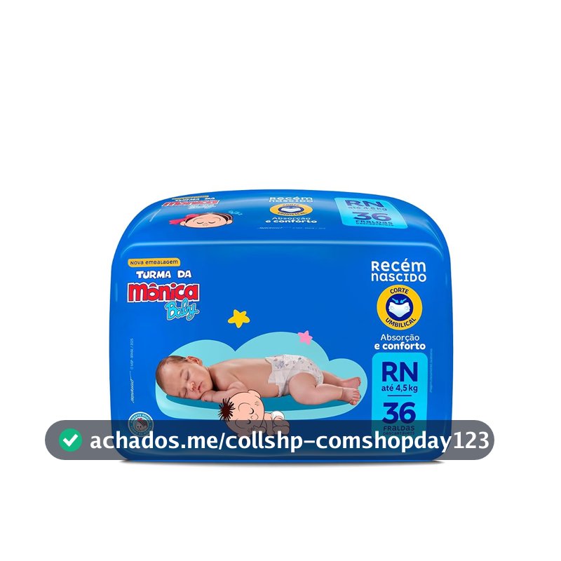 Fralda Turma da Mônica Baby Jumbo RN 36 Unidades
