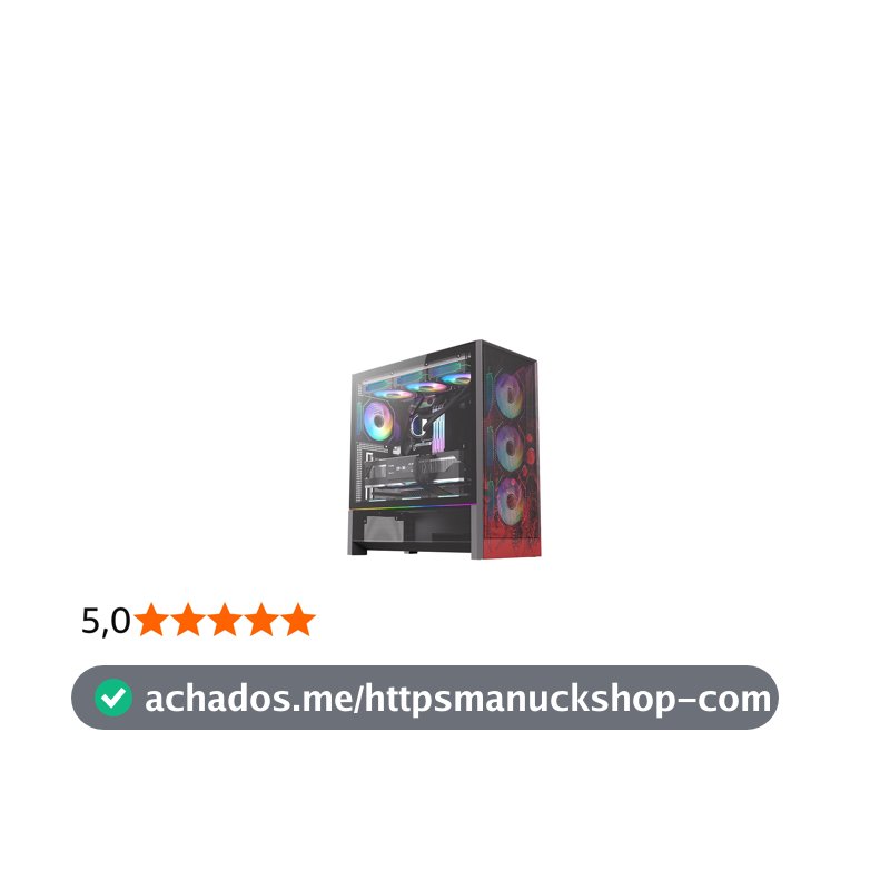 Gabinete Gamer Redragon Strafe Flow RGB Infernal Dragon Preto e Vermelho ATX Mid Tower Sem Fans