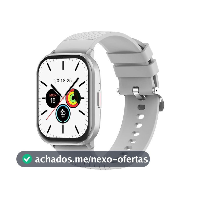 Relógio Digital Feminino Masculino Smartwatch Inteligente Bluetooth, Full Touch a Prova d 'água IP68 com 120+ Modos de Exercício e Esporte, Cinza