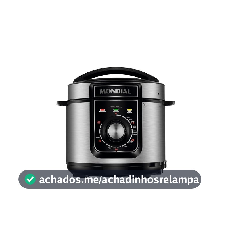 Panela de Pressão Elétrica 5L PE-48-5L-I Mondial Preto/Inox 900W 220V