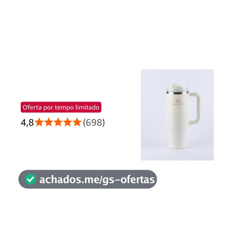 Stanley - Copo Quencher H2.0 FlowState 887ml - Copo de aço inoxidável com tampa, isolamento a vácuo, para água, chá gelado, café, smoothies e muito mais, Cream