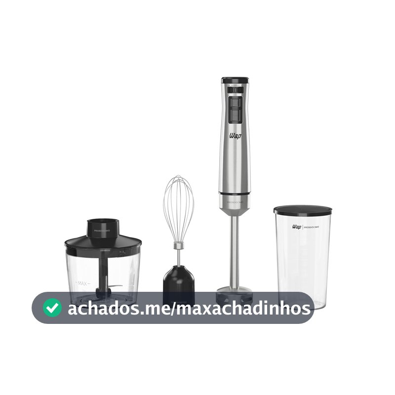 WAP Mixer Elétrico 3 em 1 com Processador, Miniprocessador e Batedor de Clara em Inox Prosdócimo WM1 600W 127V