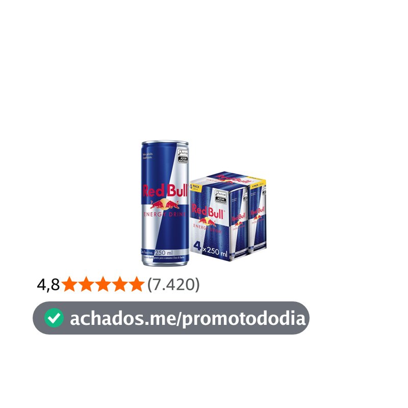 Red Bull Energético, Energy Drink, 250ml, 4 latas