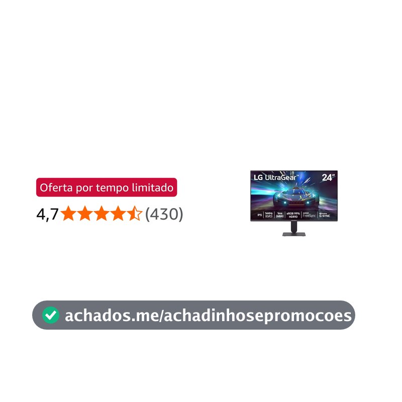 LG UltraGear Monitor Gamer 24" IPS 144Hz (O/C) 1ms (MBR) Full HD (1920x1080) HDR10 NVIDIA G-SYNC AMD FreeSync, Preto - 24G411A