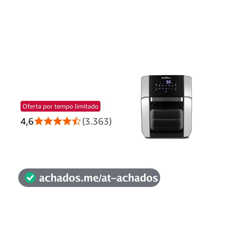 Britânia Fritadeira Air Fry Oven BFR2100P, 220v 12 litros
