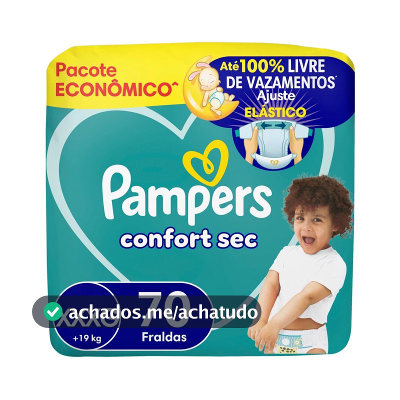 Fralda Pampers Confort Sec Tamanho XXXG, 70 Unidades