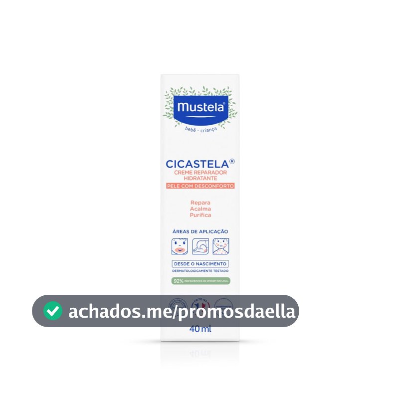 Mustela Cicastela Creme Reparador Hidratante 40Ml - Hidrata Repara Acalma E Purifica A Pele - Multiuso Para Os Pequenos Dodóis Dos Bebês E Crianças Feito Com 91% De Ingredientes De Origem Natural
