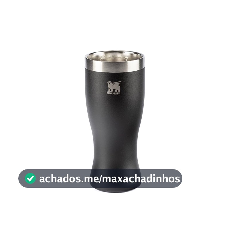Stanley - Copo Térmico Pilsner, 444ml, Copo para Bebidas Frias ou Quentes, Foundry Black