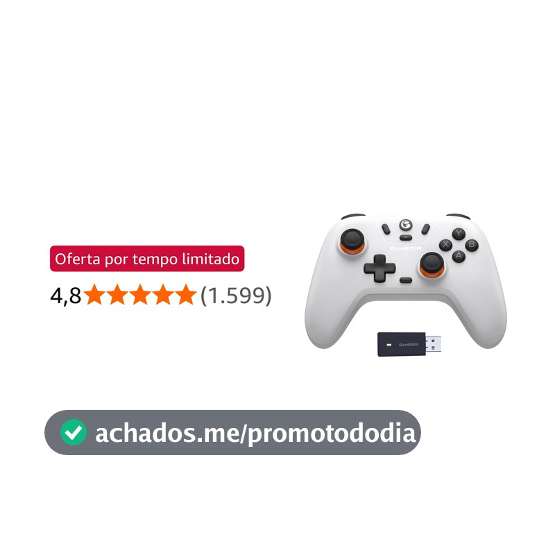 Controlador sem fio GameSir Nova Lite 2.4g para PC com Windows, iPhone, Android, Switch e Steam Deck, Controle Bluetooth Gamepad com gatilho de efeito Hall, Turbo, vibração Rumble(Nova Lite(Branco))