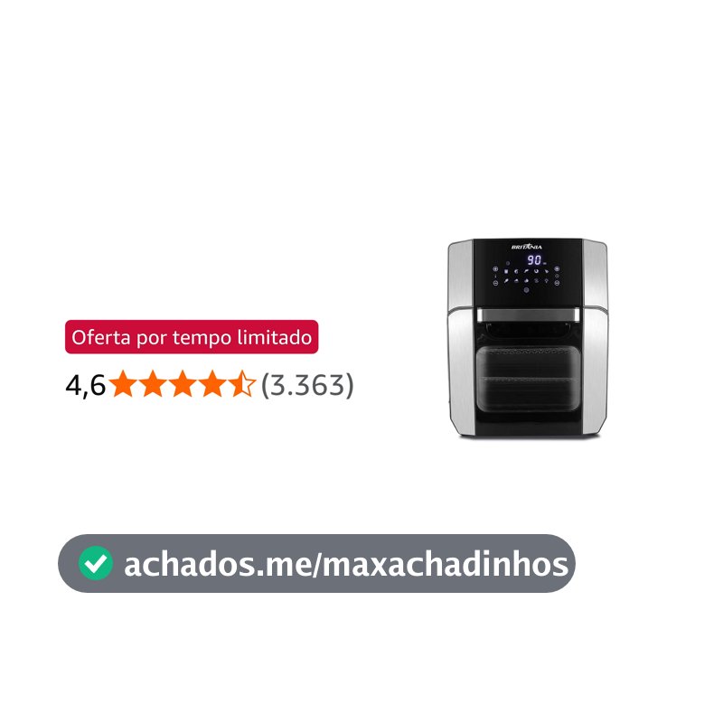 Britânia Fritadeira Air Fry Oven BFR2100P, 220v 12 litros