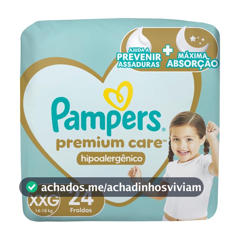 Fralda Pampers Premium Care Tamanho XXG 24 Unidades