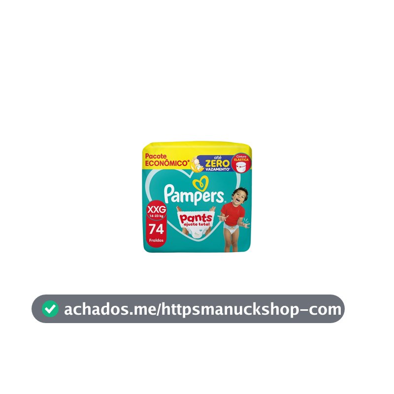 Fralda Pampers Pants Ajuste Total Tamanho XXG (14-18 kg), 74 Unidades