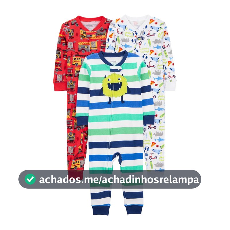 Macacão de dormir para bebês Pijama de algodão confortável sem pés, Simple Joys by Carter's, Meninos