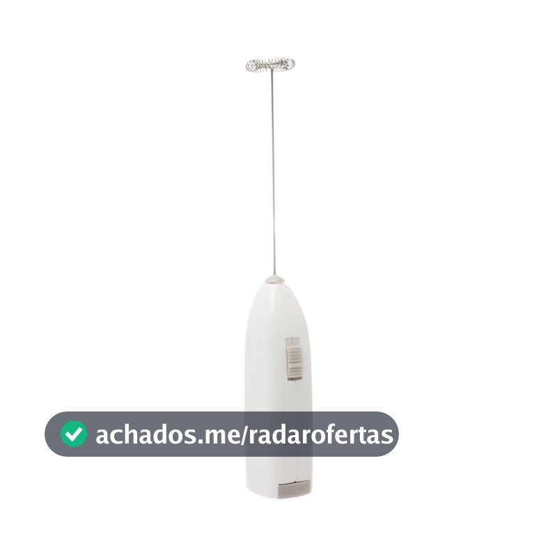 LYOR - Mini Mixer Misturador Elétrico para Bebidas - Inox e Plástico Branco - Eficiente e Compacto para Batidas e Misturas Rápidas