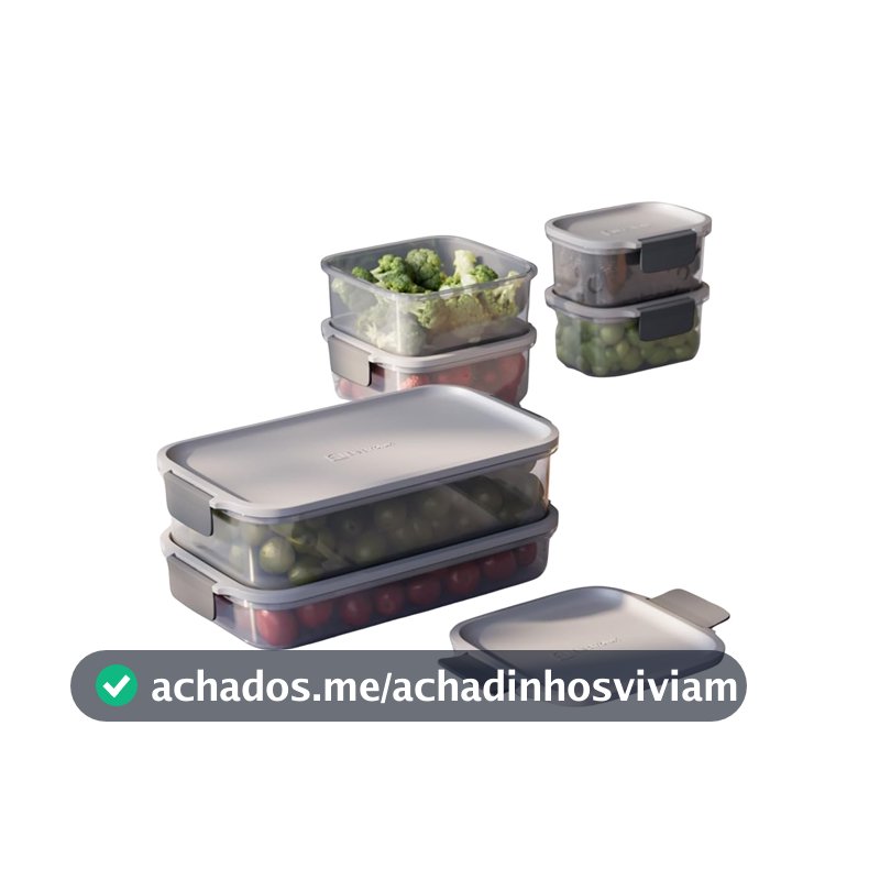 Electrolux Kit 6 Potes Herméticos Plástico Multiuso Vedação Silicone