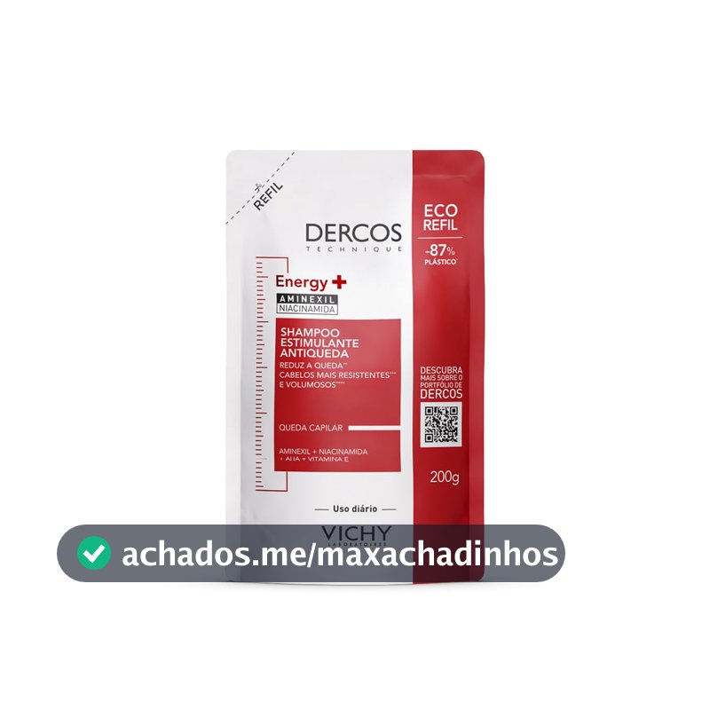 Vichy Dercos Energy+ Shampoo Antiqueda Estimulante Refil, 200g
