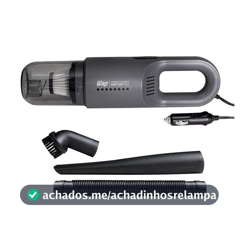 WAP Aspirador de Pó Automotivo Car 12V2, Portátil, 420ml, com Recipiente Removível e Filtro Lavável, 180W 12VDC