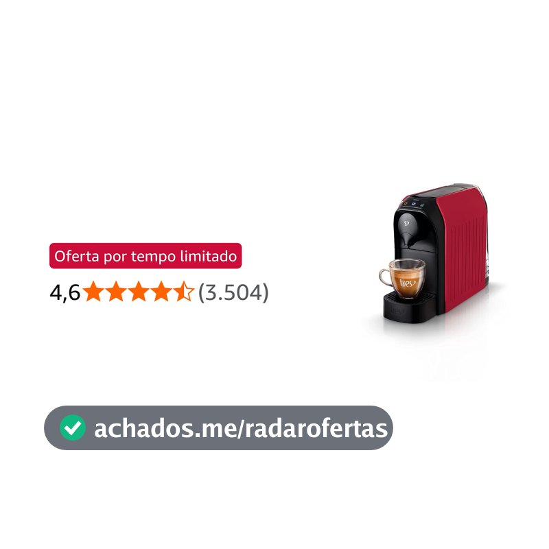 3 Corações TRES Cafeteira Espresso e Multibebida Passione Vermelha - 127V