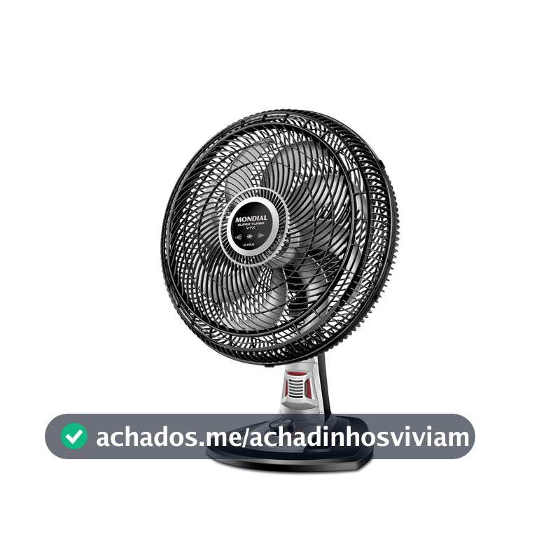 MONDIAL Ventilador 40cm Super Turbo 8 Pás Repelente Pastilha, Preto/Prata, 140W, 220V - VTX-40-8P-RP