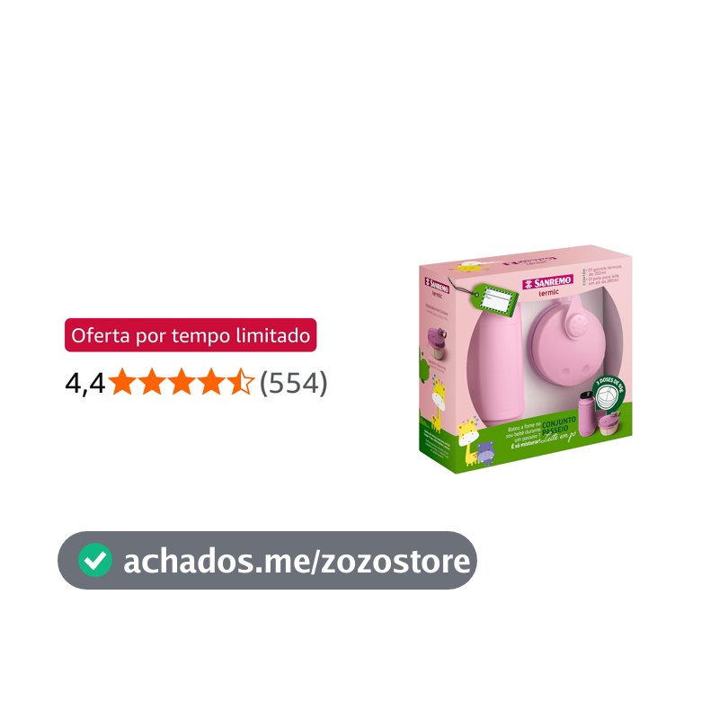 Sanremo - Conjunto de Garrafa Térmica de 250 ml e Pote Plástico com Divisória para Leite em Pó de 280ml, Linha Termic