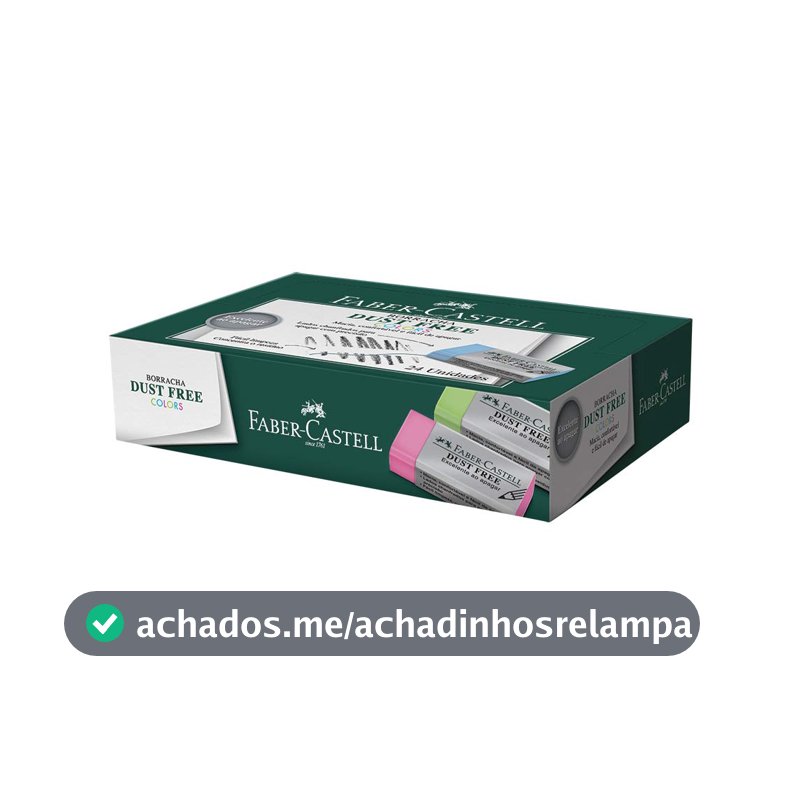 Borracha Dust Free, Faber-Castell, 187138, Multicor, pacote de 24
