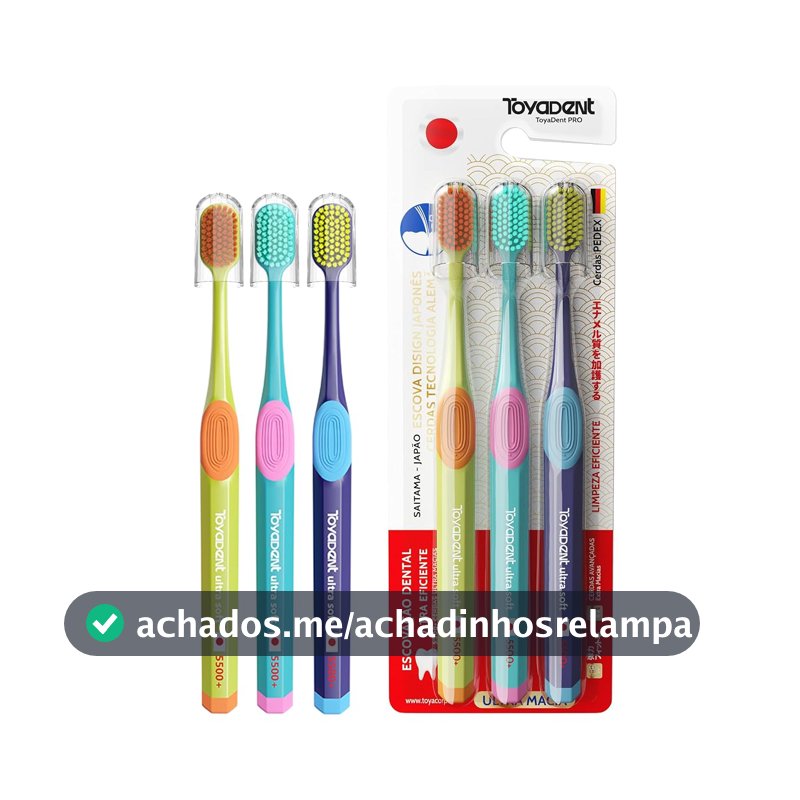 TOYADENT Escova de Dente Adultos, 5500 Cerdas Macia, Kit Família 3 Unidades