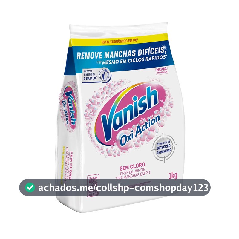 Tira-Manchas em Pó Vanish Oxi Action Crystal White Refil, 1kg
