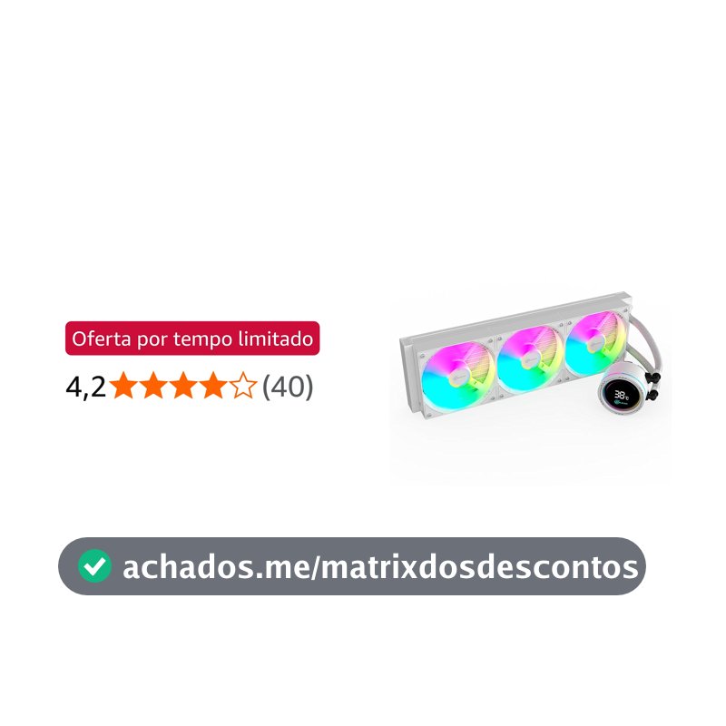 Water Cooler Gamer Kalkan Alpha 360 ARGB com display Branco KLK00049