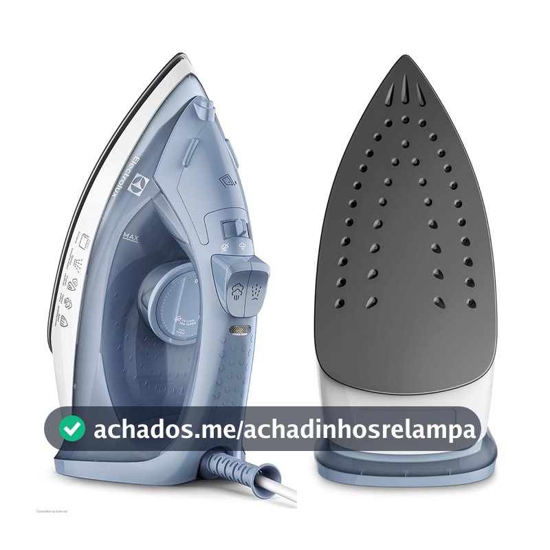 Ferro de passar seco e vapor Electrolux base antiaderente vapor vertical extra 1200W cabo 1,35m azul ESI10 127v