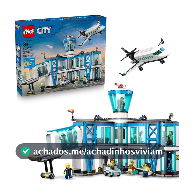 LEGO City Aeroporto com Avião - Conjunto de Modelo de Aeroporto 60502