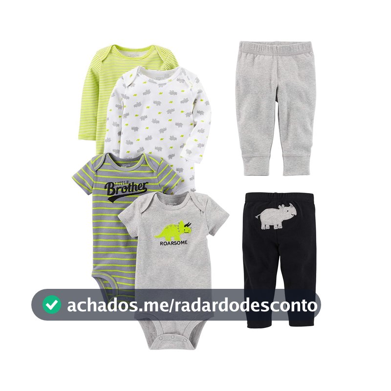 Simple Joys by Carter's Conjunto de 6 peças para bebês meninos (manga curta e comprida) e calça