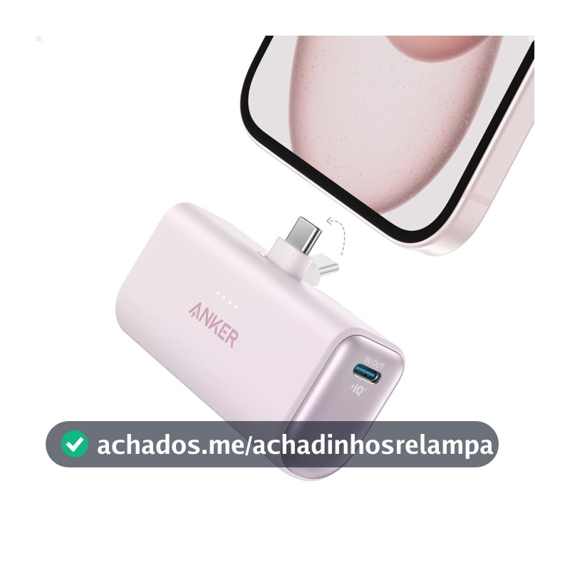 Anker Carregador Portátil, Nano Power Bank 5000mAh com Cabo USB-C Integrado