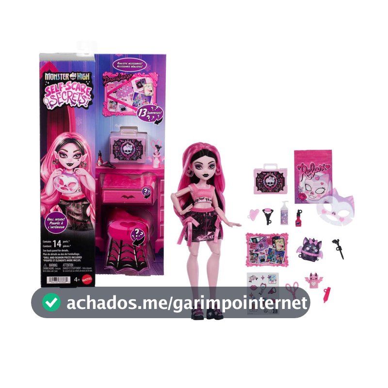 Boneca Monster High Draculaura Self-Scare Secrets Mattel 4 Anos ou Mais