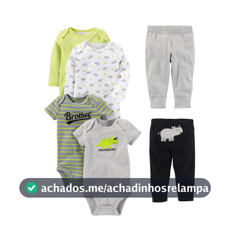 Simple Joys by Carter's Conjunto de 6 peças para bebês meninos (manga curta e comprida) e calça