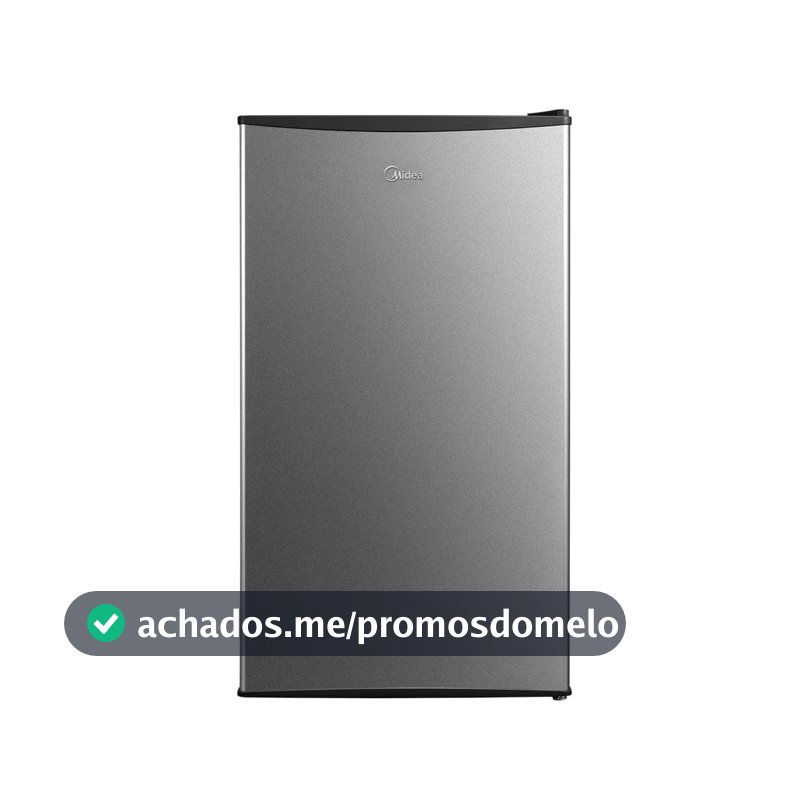 Frigobar 93 Litros Inverter Bivolt Preto com Porta na Cor Inox, Midea