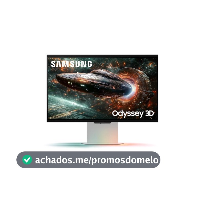 Monitor Odyssey 3D, sem óculos, 27", 4k, 165Hz, 1ms, HDMI, DP, USB, prata