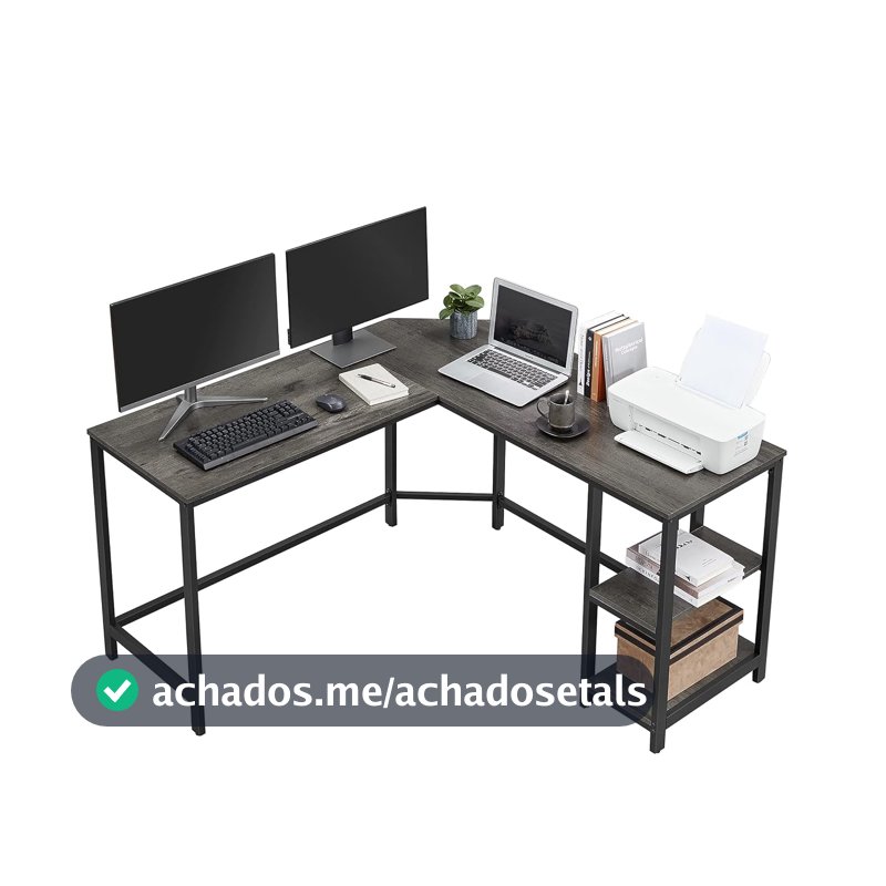 VASAGLE Mesa LWD072B04, cinza carvão + preto