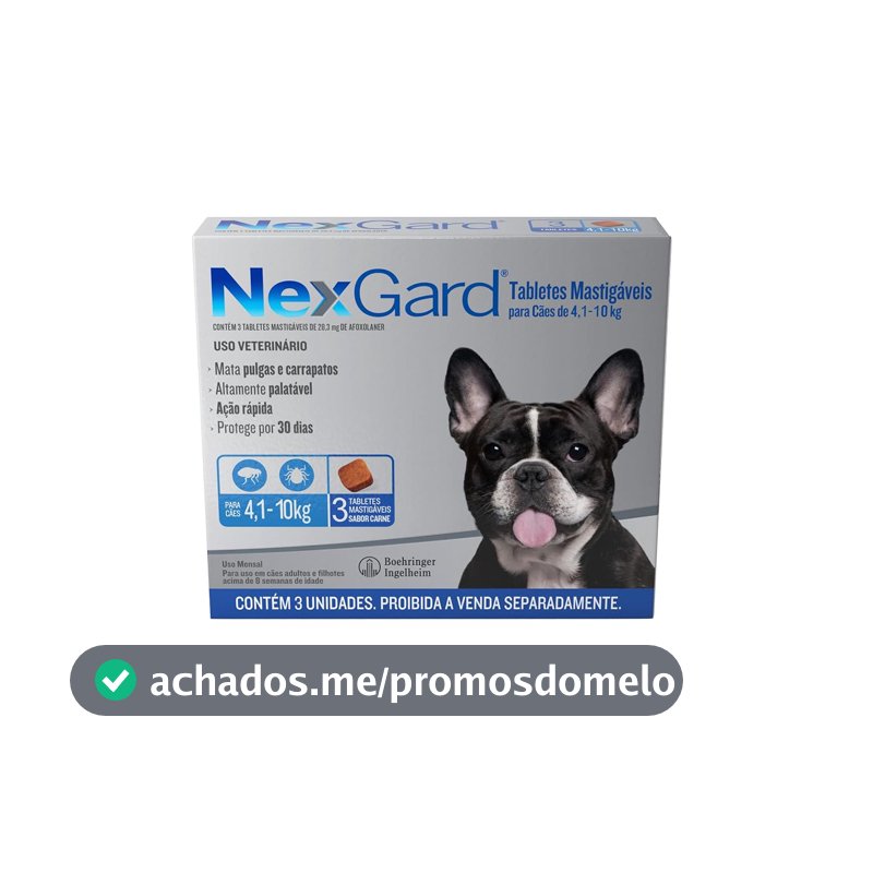 NexGard Antipulgas e Carrapatos para Cães de - 3 tabletes