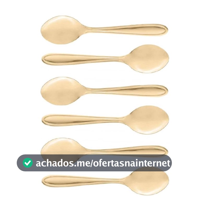 LYOR - Conjunto 6 Colheres de Café Gastro Dourado Aço Inox