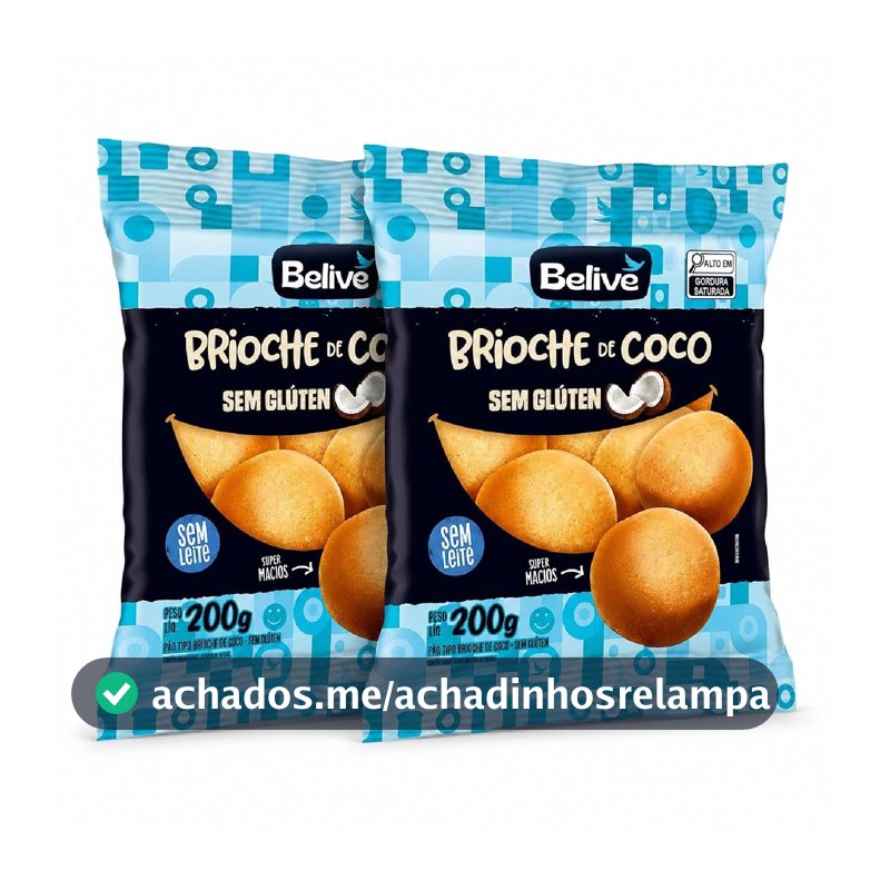 Kit 2 Brioche de Coco BeLive Sem Glúten 200g