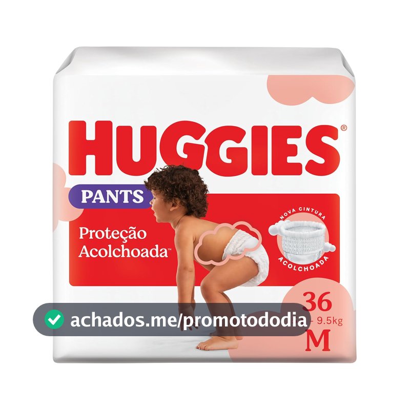 Fralda Pants Huggies Supreme Care, Tamanho M, 36 unidades, Estilo Roupinha, para 5,5 a 9,5 kg