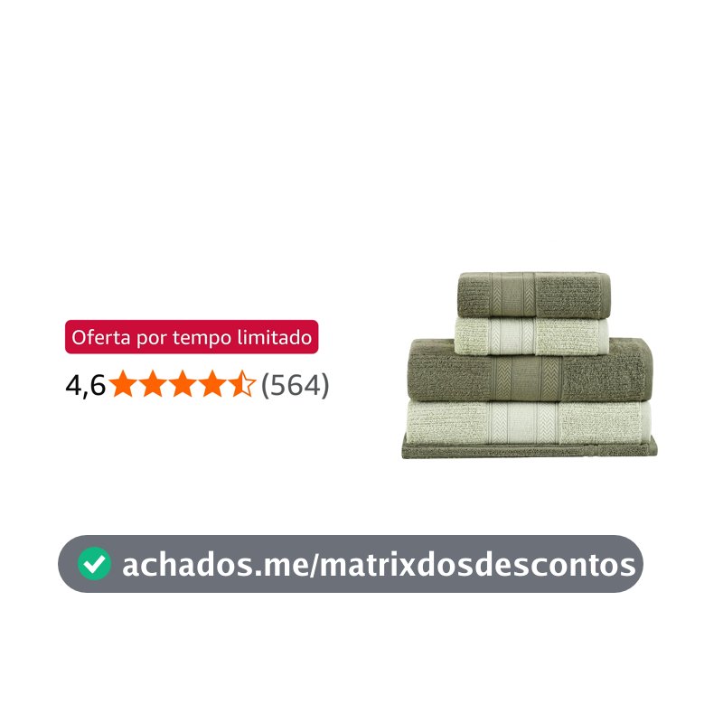 Buddemeyer Jogo de Toalhas Melissa Extra Soft Banho Verde/Verde Claro 5pç