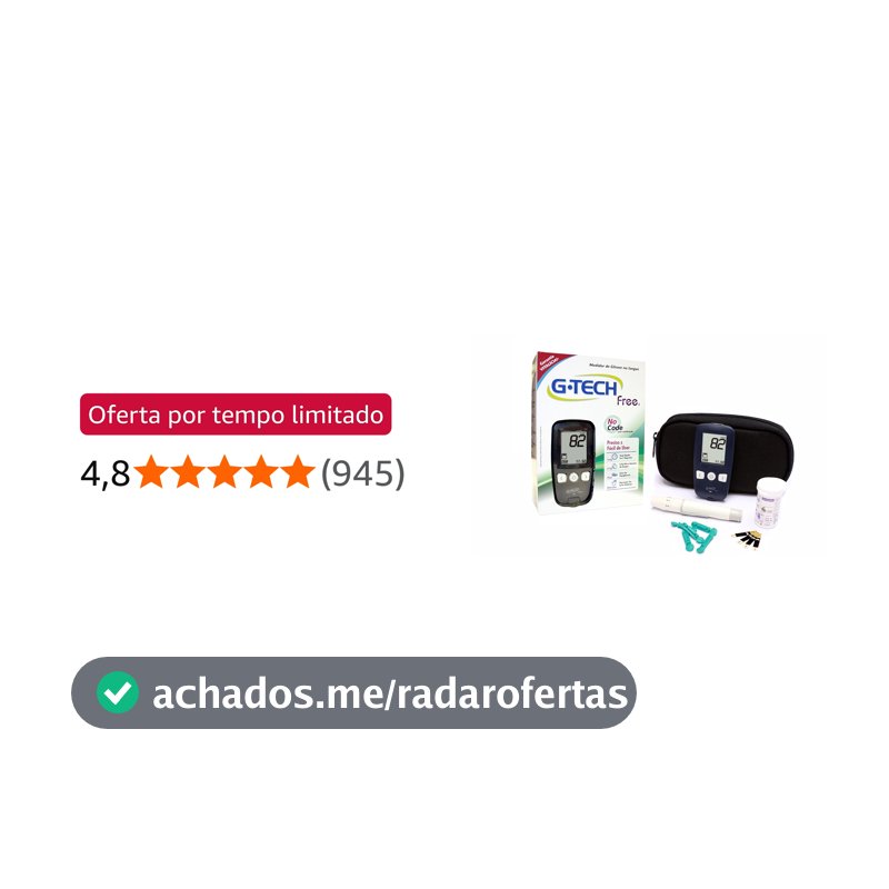 G-Tech Kit Medidor Glicose Free 1 Completo